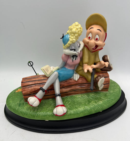 Vintage Looney Tunes Goebel Figurine: Bugs Bunny & Elmer Fudd, Rabbit Season (Original Box)