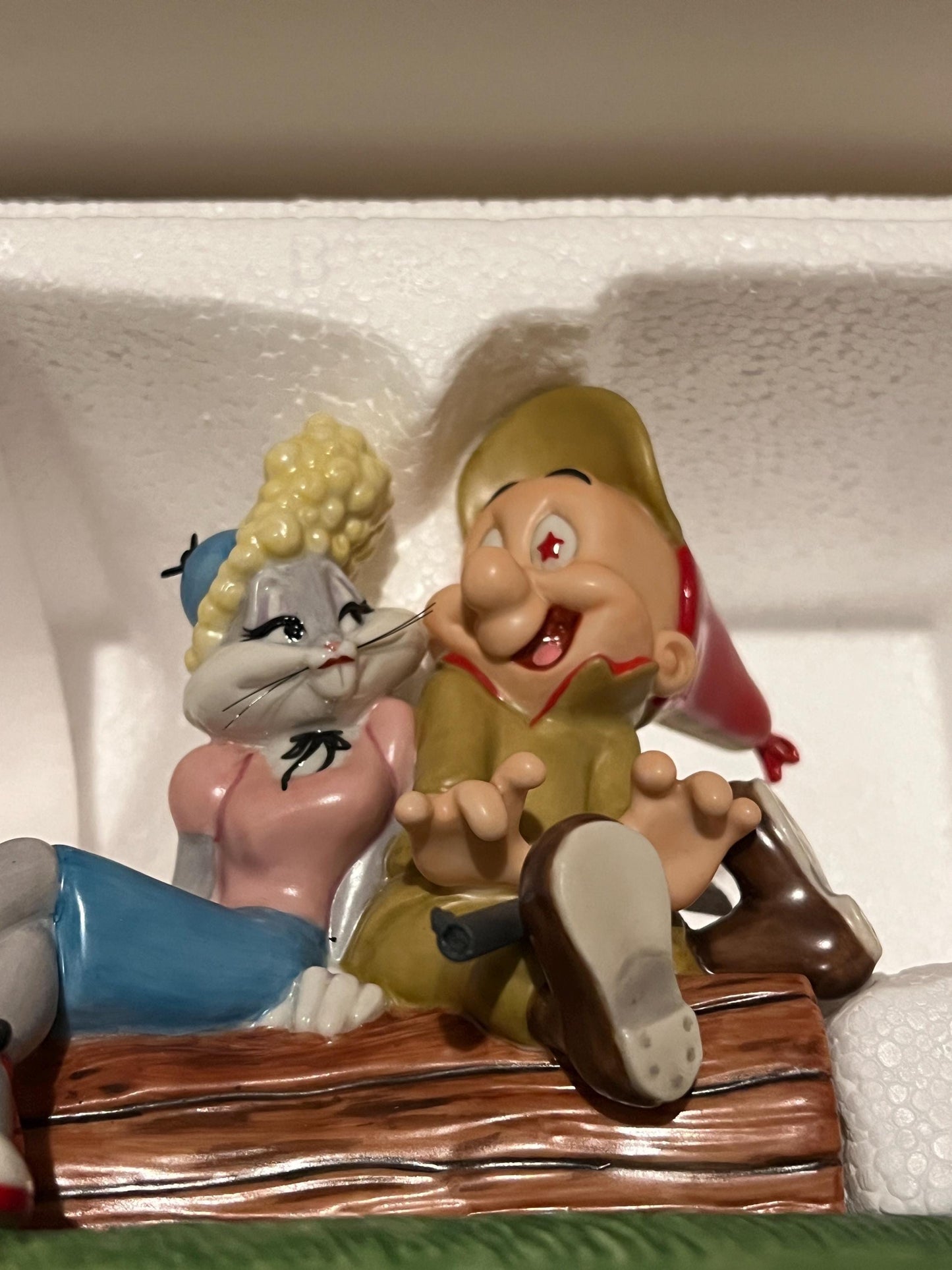 Vintage Looney Tunes Goebel Figurine: Bugs Bunny & Elmer Fudd, Rabbit Season (Original Box)