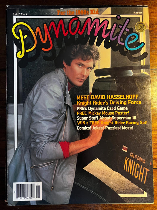 Vintage 1980s Dynamite Magazine | David Hasselhoff Knight Rider Cover