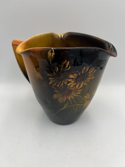 Vintage Rookwood 1890s/1900s Daisy Motif Triangular Pitcher and Small Vase - RARE pair - Constance Baker