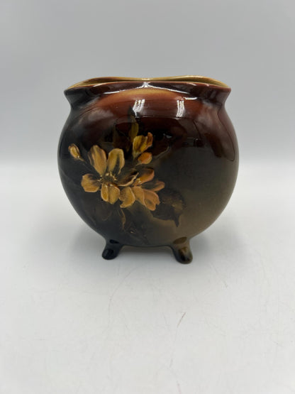 Vintage Rookwood 1890s/1900s Daisy Motif Triangular Pitcher and Small Vase - RARE pair - Constance Baker