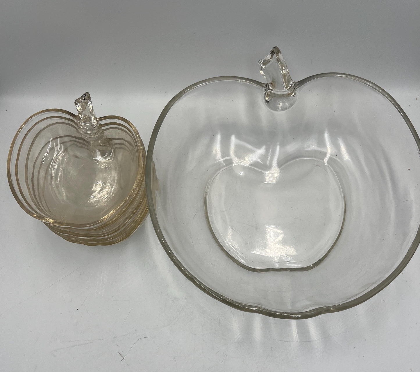 Vintage Hazel Atlas Clear Apple Themed Serving Set