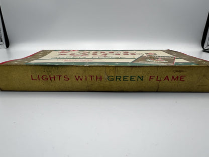 Noel Matchbox Set: 1950s Gold Foil with Green Flame - Holiday Decor