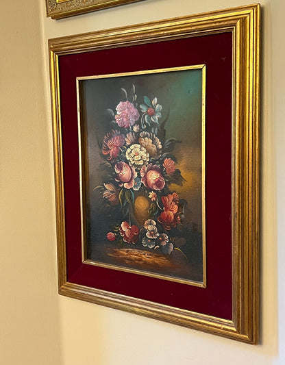 G De Maria Original Floral Oil Painting - Still Life Collectible Art