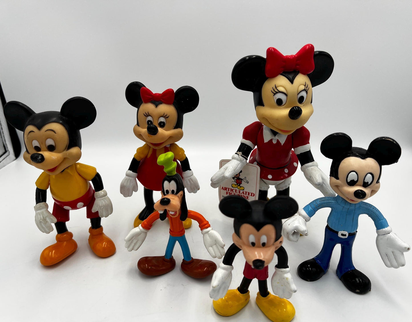 DISNEY Mickey Mouse Minnie Mouse Goofy Pose Articulated Figurines Lot of 6