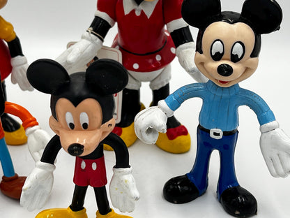 DISNEY Mickey Mouse Minnie Mouse Goofy Pose Articulated Figurines Lot of 6