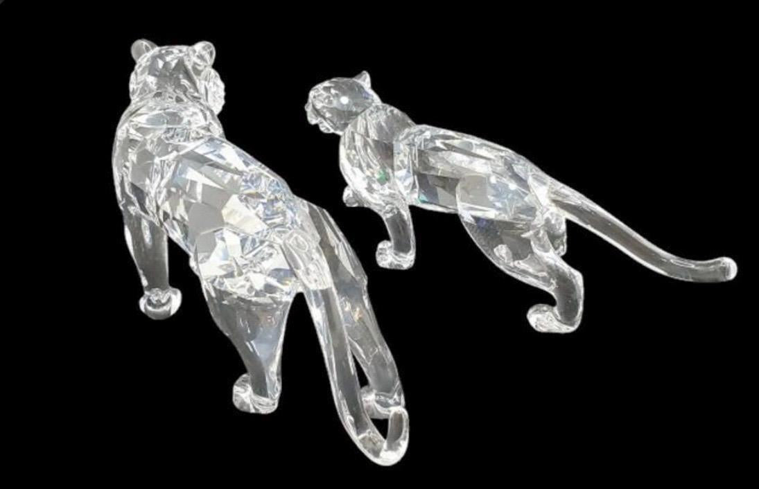 Swarovski Tiger and Leopard, Retired African Wildlife Crystal Collectible, Unboxed, Your Choice