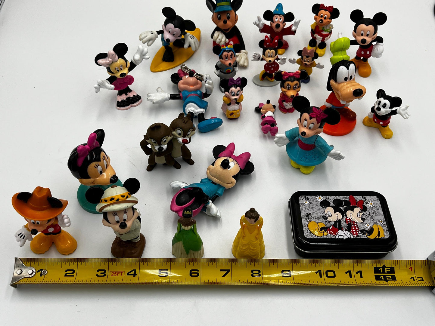 DISNEY Mickey Mouse Miniatures Lot of 20 Assorted Figures and Memorabilia - Minnie Mouse - Goofy - Disney Princess - Chip and Dale