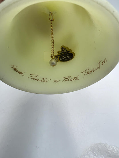 Fenton Uranium Custard Satin Glass Bell, signed, Your choice