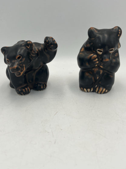 Porcelain Bear Figurines Designed by Knud Kyhn Royal Copenhagen - Two Available