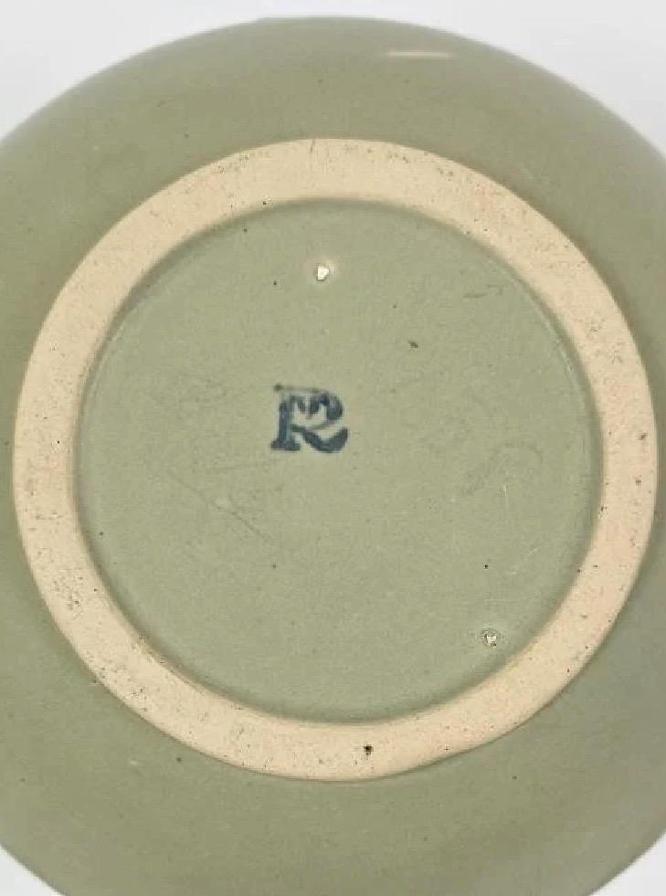Carnelian II Bowl Vase: Vintage Roseville Pottery - Green and Brown Drip