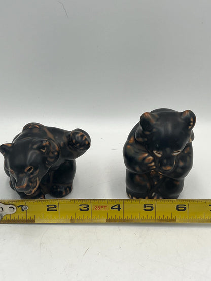 Porcelain Bear Figurines Designed by Knud Kyhn Royal Copenhagen - Two Available