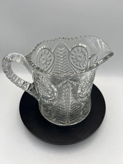 EAPG Riverside Glass Sawtooth Pitcher Inverted Feather Design