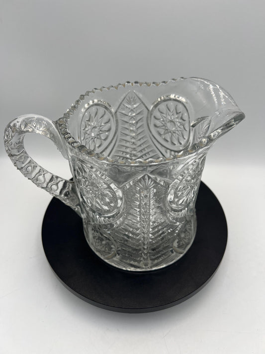 EAPG Riverside Glass Sawtooth Pitcher Inverted Feather Design