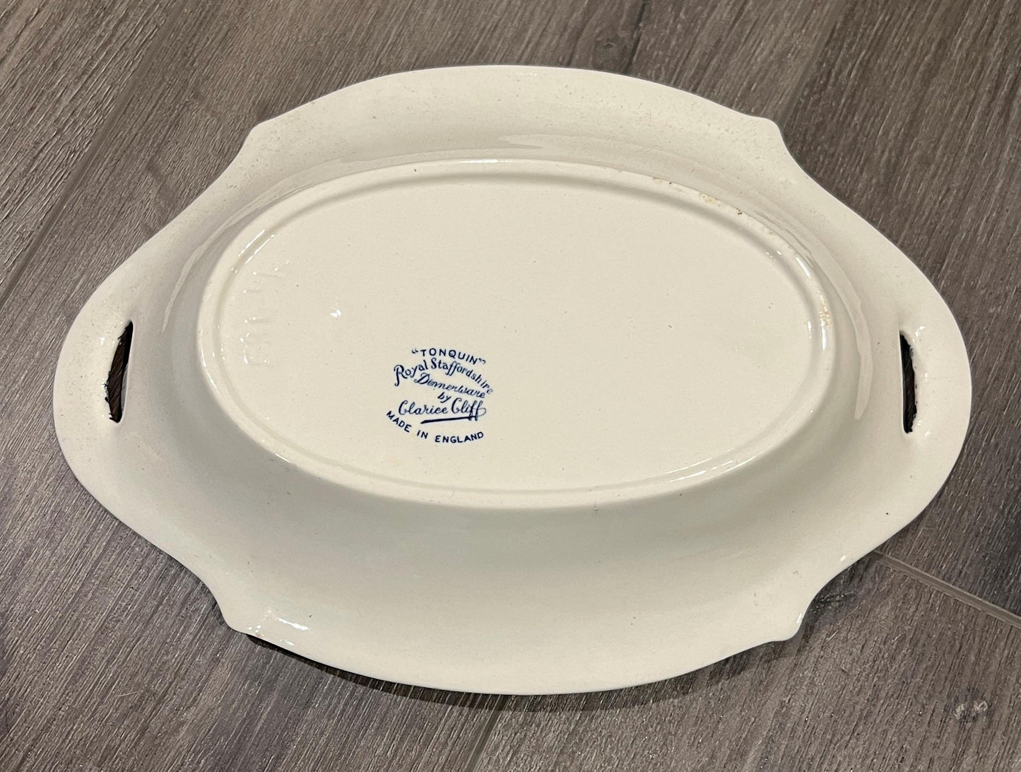 Vintage Tonquin Blue Pair Small Bon Bon Dishes Royal Staffordshire Transferware Clarice Cliff England