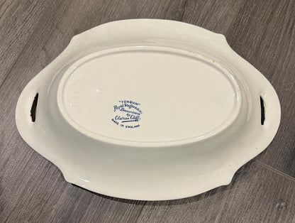 Vintage Tonquin Blue Pair Small Bon Bon Dishes Royal Staffordshire Transferware Clarice Cliff England