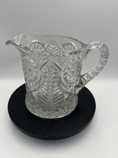 EAPG Riverside Glass Sawtooth Pitcher Inverted Feather Design