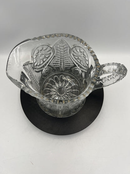 EAPG Riverside Glass Sawtooth Pitcher Inverted Feather Design