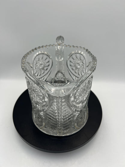 EAPG Riverside Glass Sawtooth Pitcher Inverted Feather Design