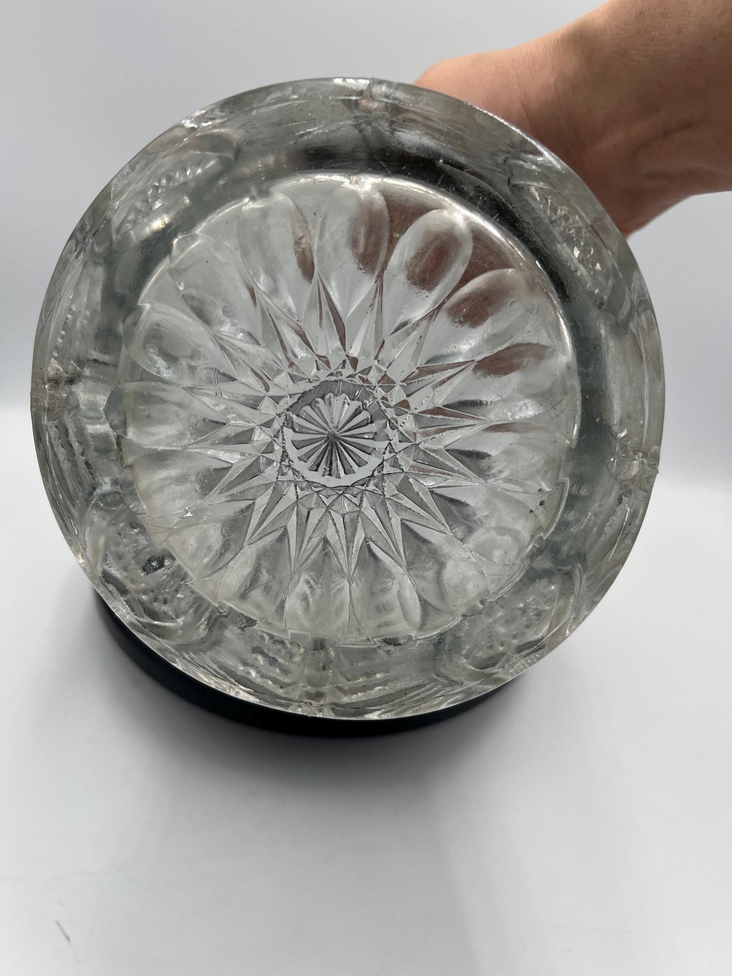 EAPG Riverside Glass Sawtooth Pitcher Inverted Feather Design