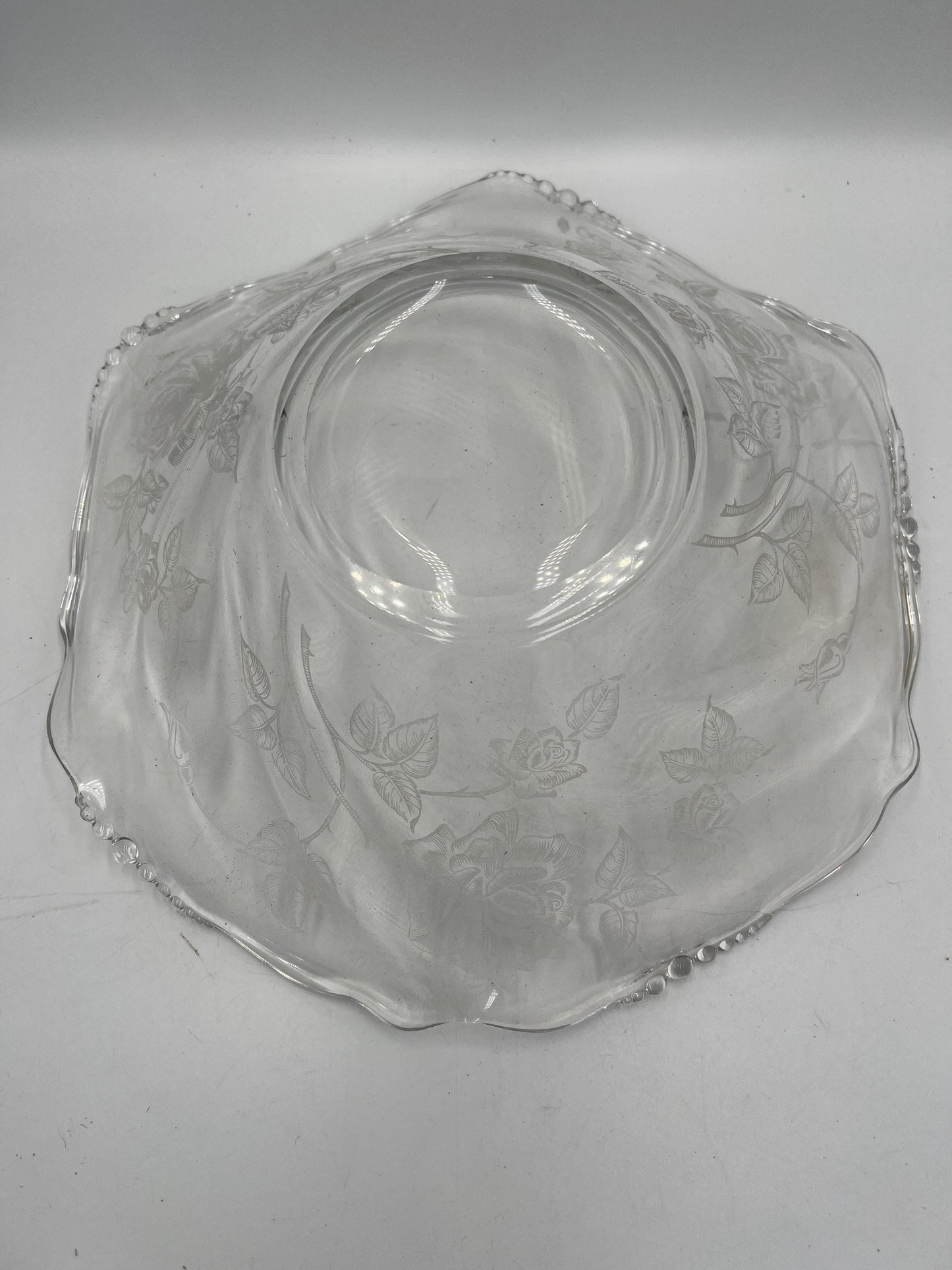 Heisey Waverly Rose Pattern #1515 Mid Century Modern Console Bowl