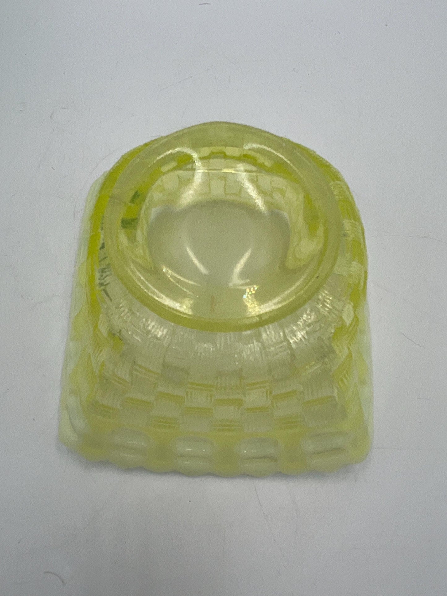 Fenton Uranium Basketweave Bowl or Basket - Your Choice - Glows