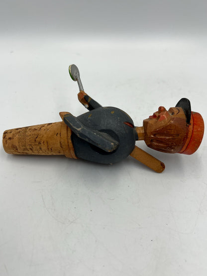 Wooden Wine Stopper: Italian Handcrafted Design (Vintage, 5")