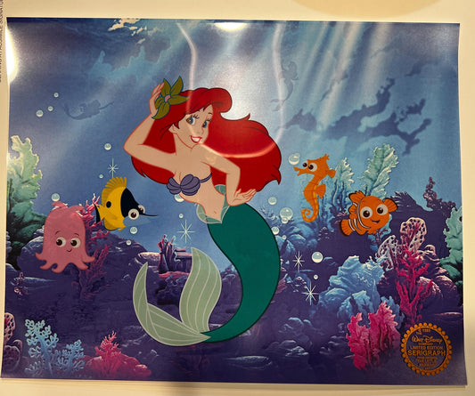 Disney The Little Mermaid Ariel & Friends Sericel | Limited Edition Serigraph 1989 | Walt Disney Company Animation Art
