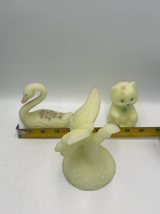 Fenton Custard Glass Animal Figurines