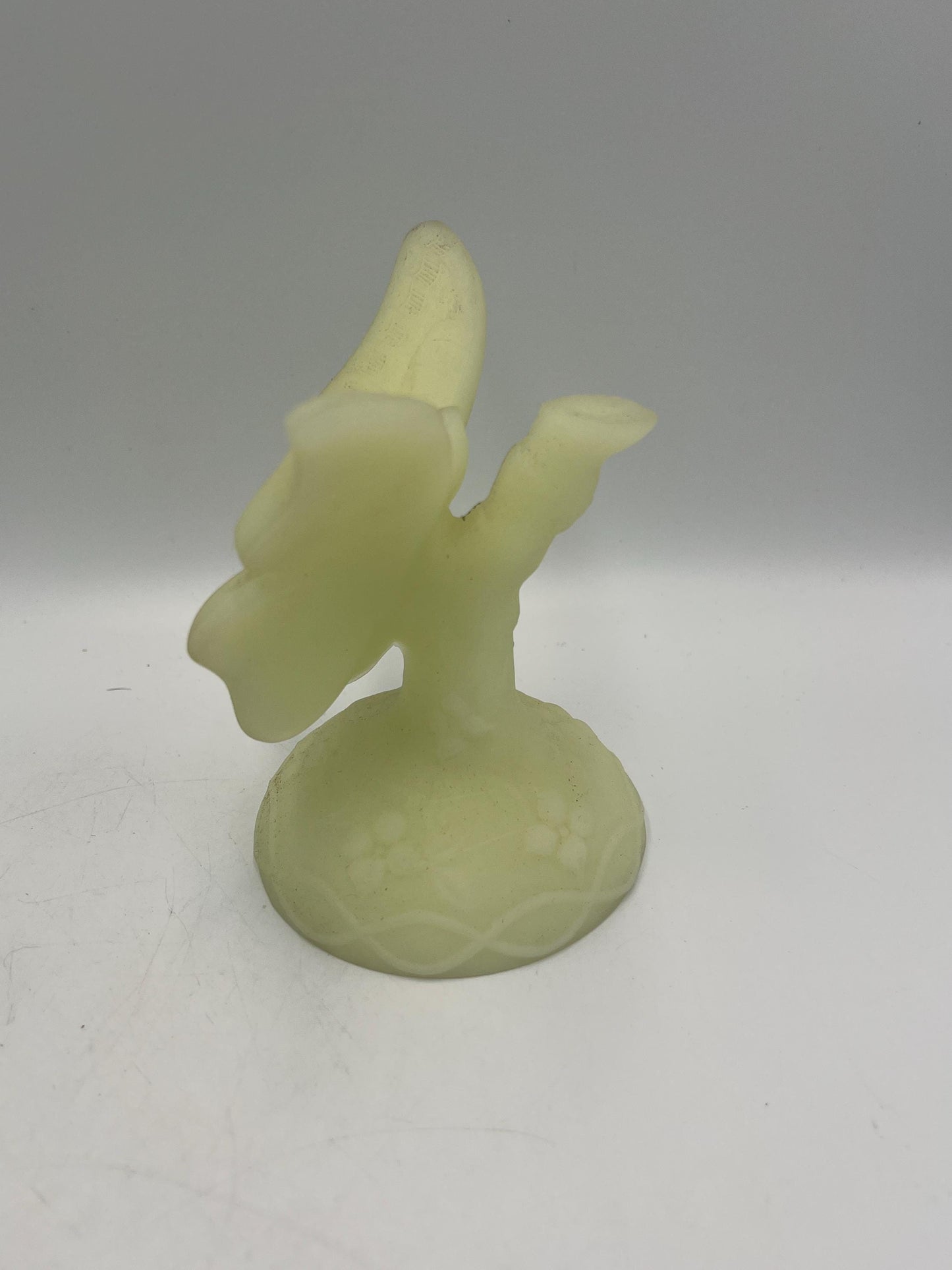 Fenton Custard Glass Animals - Bear - Swan - Butterfly Ring Holder - Glow in Dark