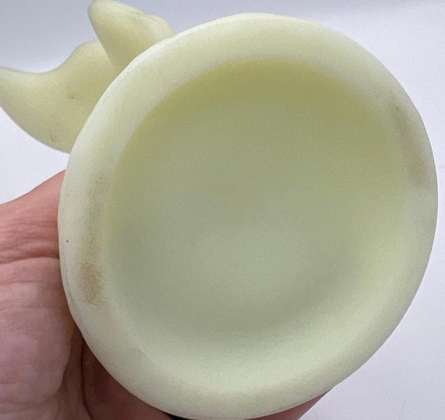 Fenton Custard Glass Animals - Bear - Swan - Butterfly Ring Holder - Glow in Dark