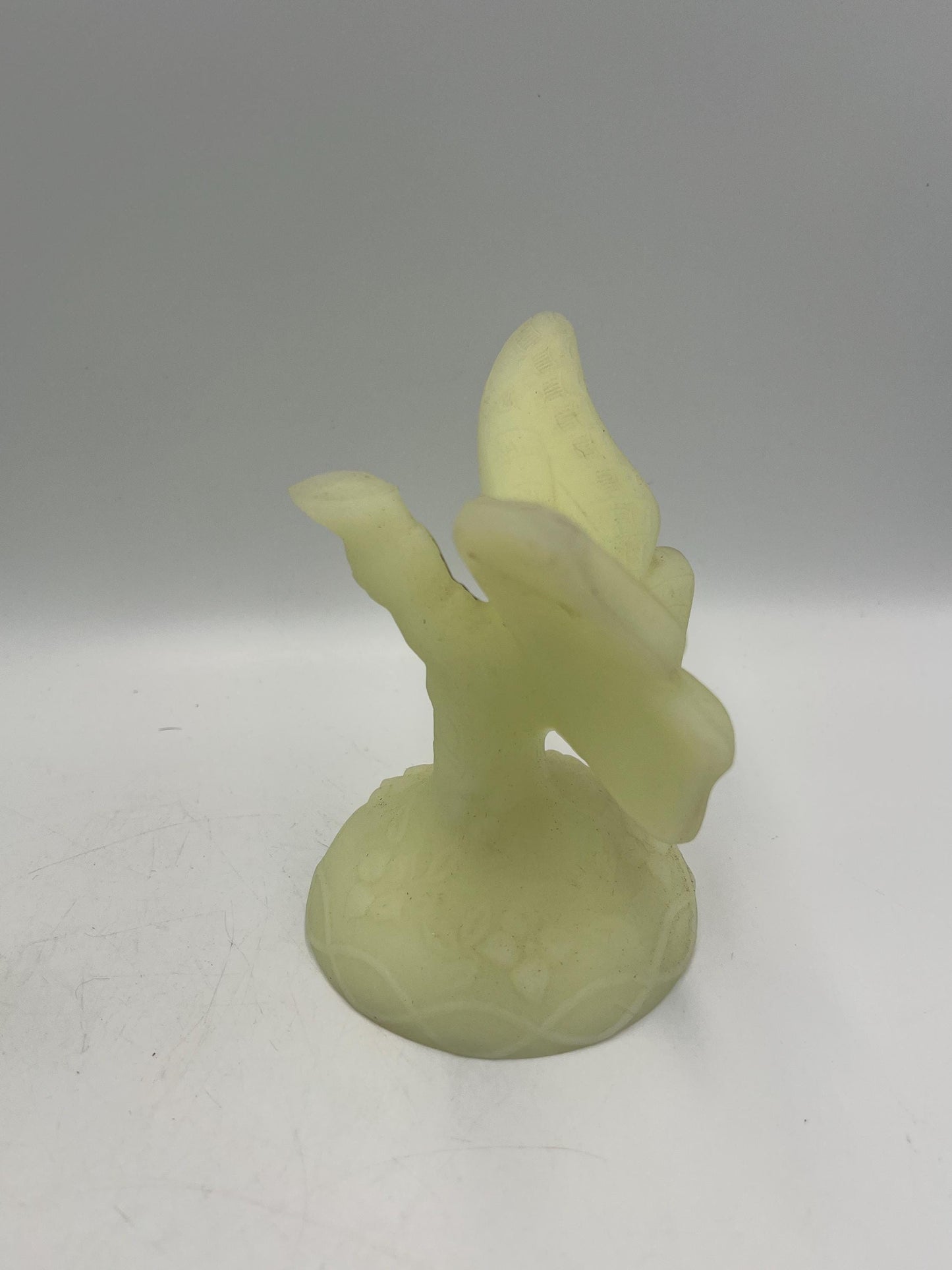 Fenton Custard Glass Animals - Bear - Swan - Butterfly Ring Holder - Glow in Dark