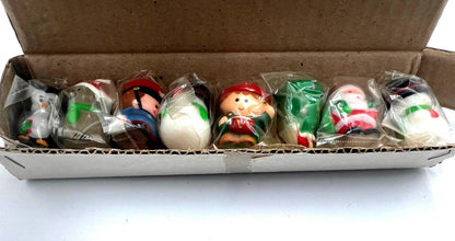 Lot Of 8 Vintage Current Christmas Mini Candles Tree Santa Snowman