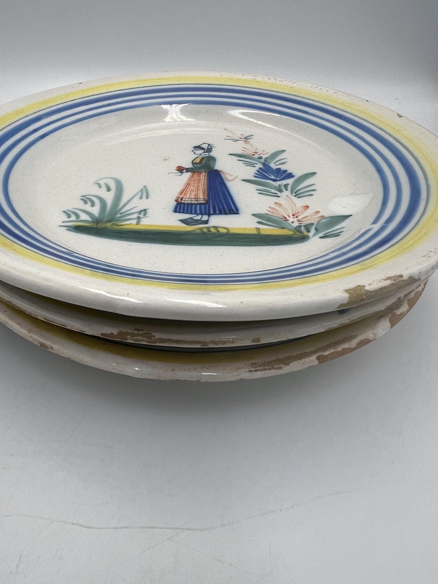Quimper Faience Set 27 pcs plus Misc items - Bowls - Containers - Plates - Creamer - Sugar