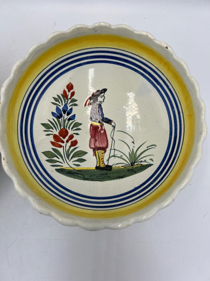 Quimper Faience Set 27 pcs plus Misc items - Bowls - Containers - Plates - Creamer - Sugar
