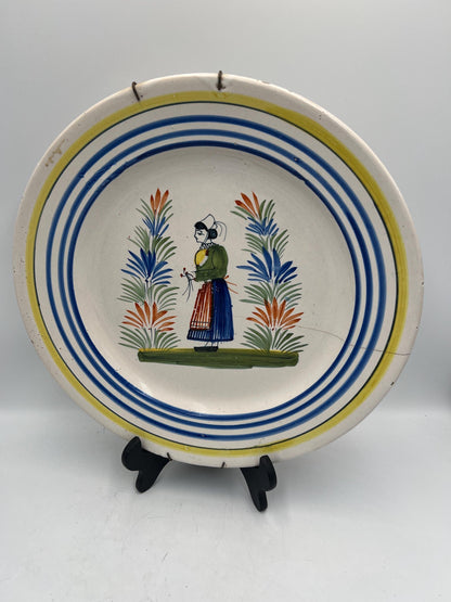 Quimper Faience Set 27 pcs plus Misc items - Bowls - Containers - Plates - Creamer - Sugar