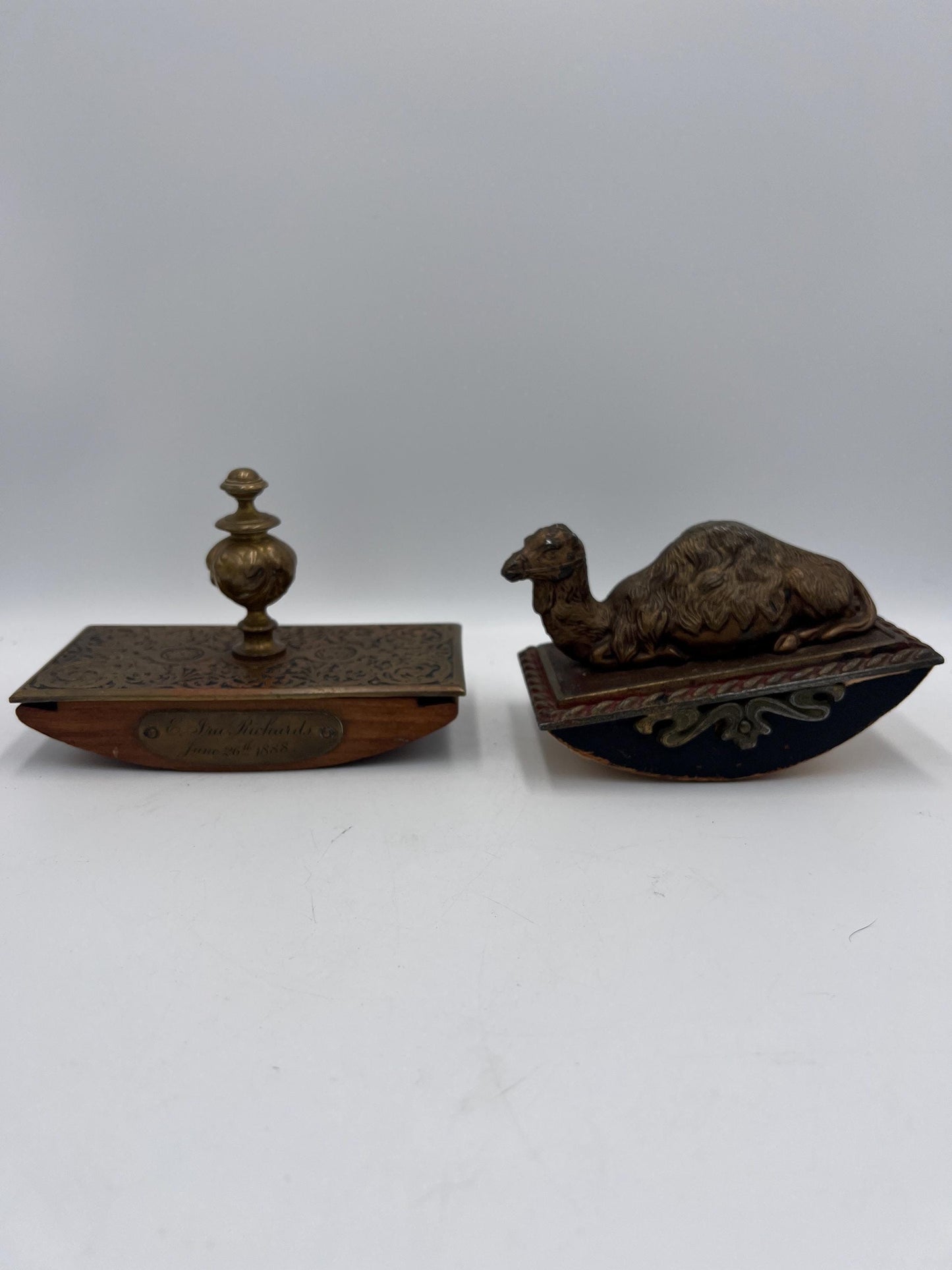 Ink Blotters, Shriners Camel and Personalized 1888 Rocker Blotter