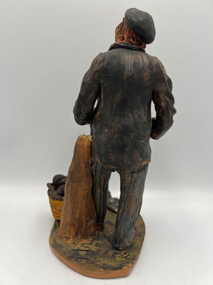 Terracotta Sculpture: Italian Folk Art Man - Signed by Mario Scarlatella