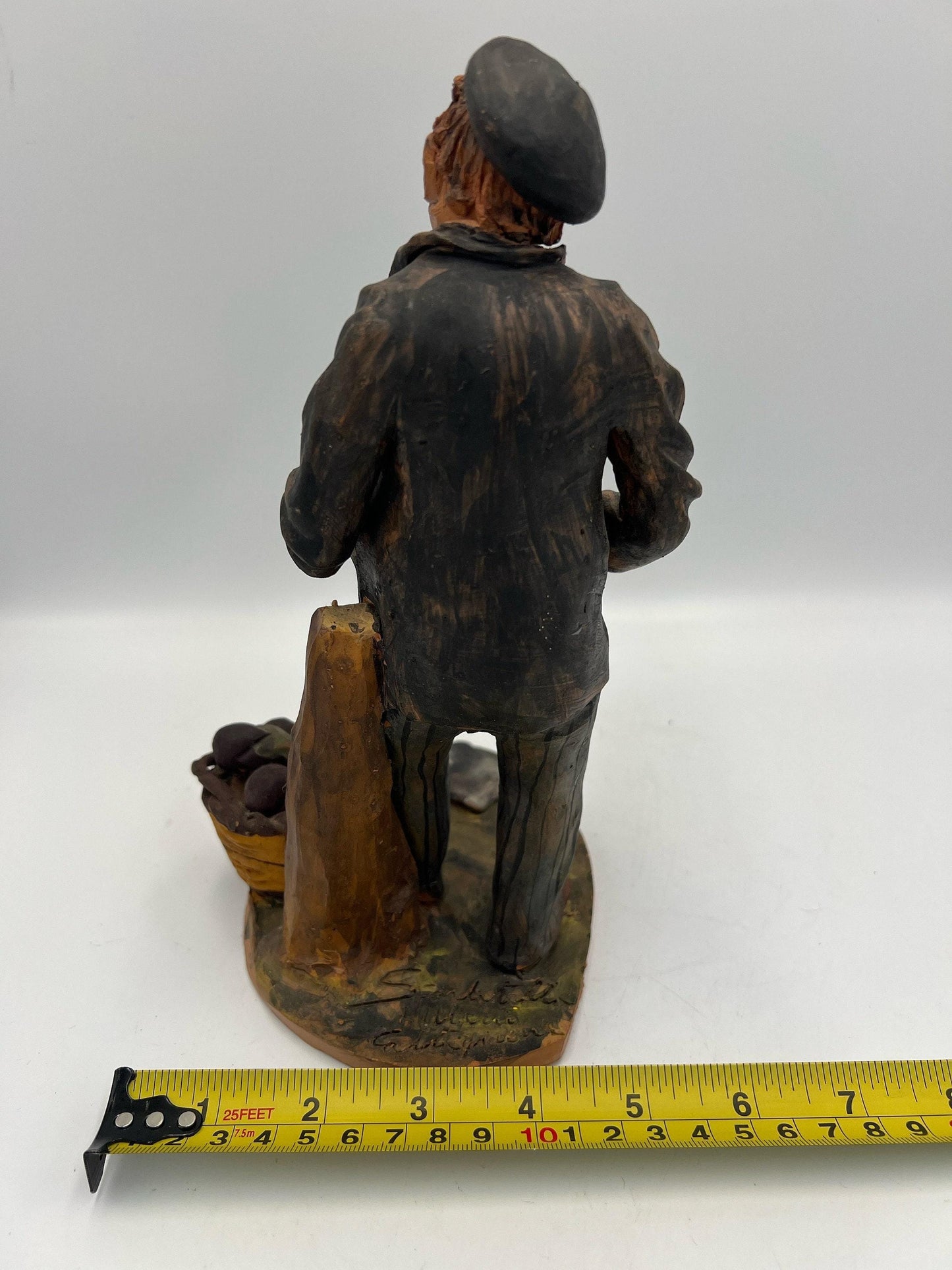 Terracotta Sculpture: Italian Folk Art Man - Signed by Mario Scarlatella