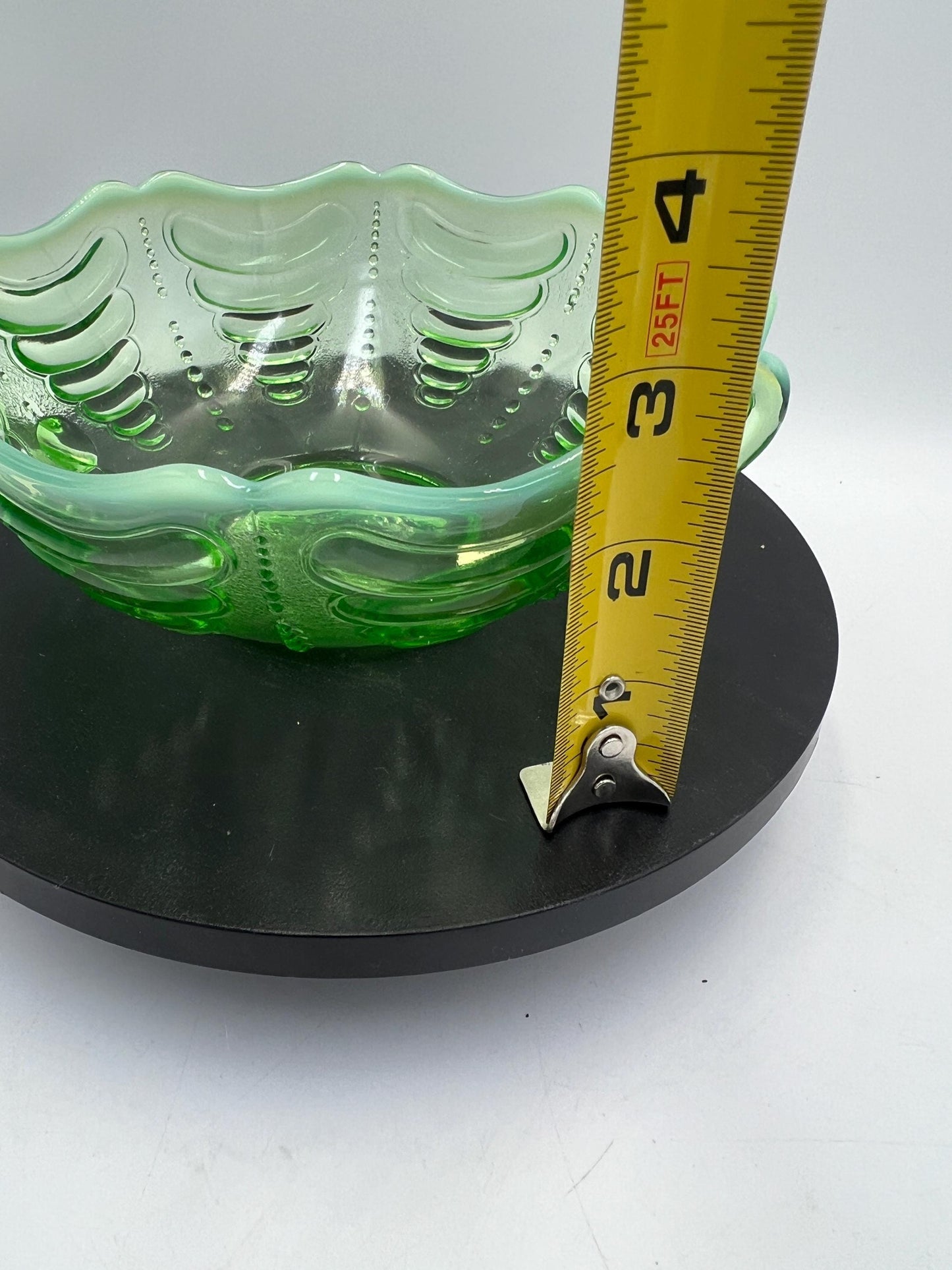 Antique Jefferson Glass Abalone Green Bowl c1903 - Hard to Find - Elegance