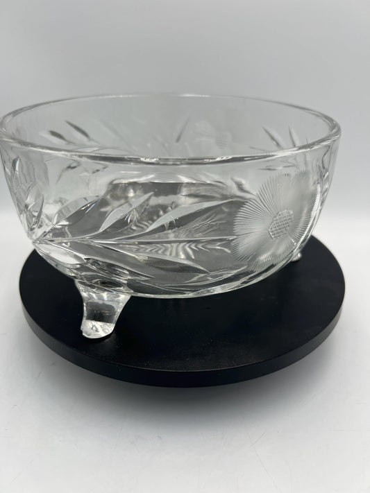 Vintage Three-Footed Cut Crystal Bowl