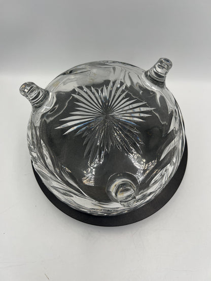 Tri Foot Crystal Bowl Starburst Pattern