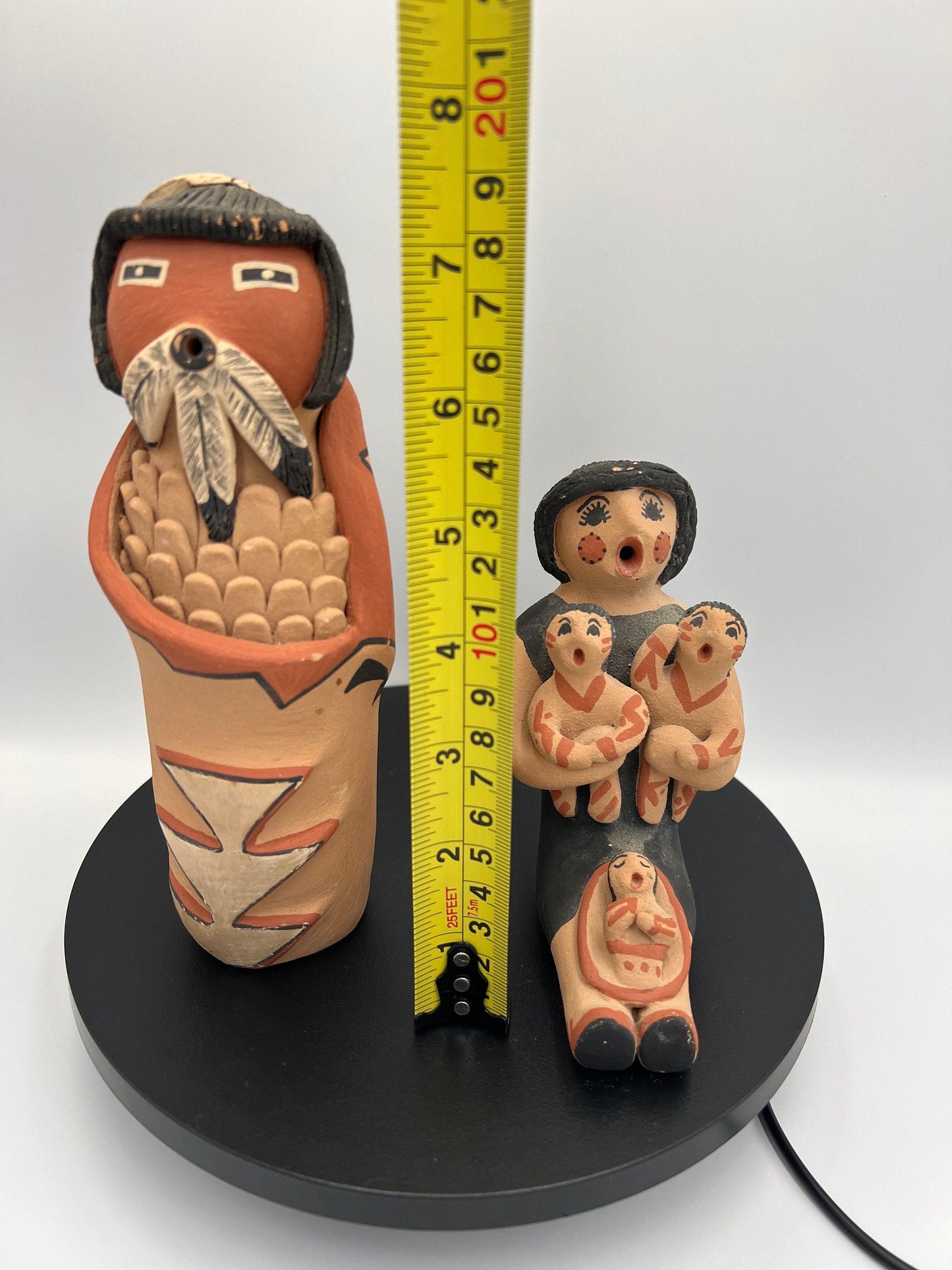 Hand-Painted Jemez Figurines: Corn Maiden & Children - Signed Pottery