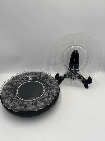 Cambridge Rose Point Glasses and Plate Set Serving Set, 20 pcs