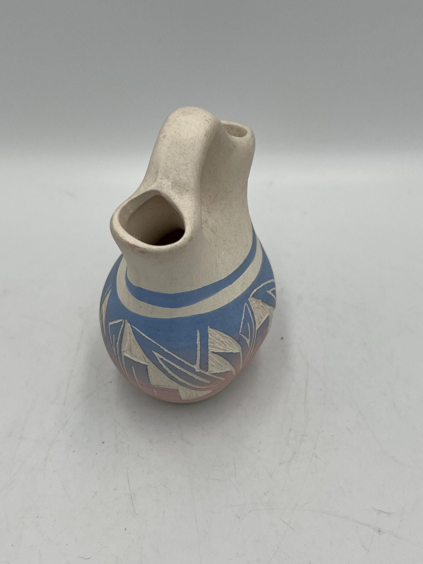 Ute Mountain Wedding Vase: Signed Padilla Pottery, Pastel Colors