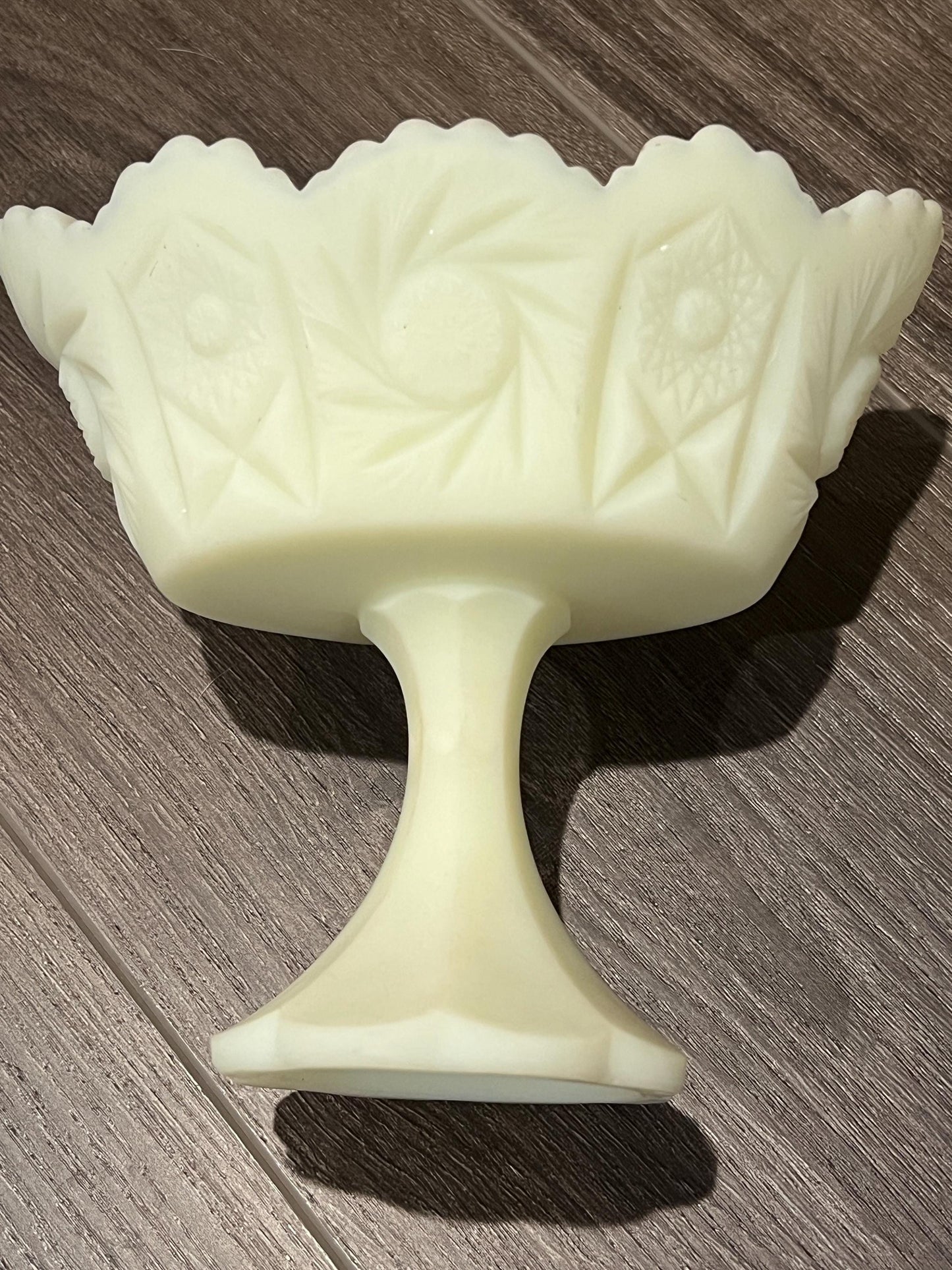 Fenton Custard Glass Compotes - Bowls - Unique- GLOW