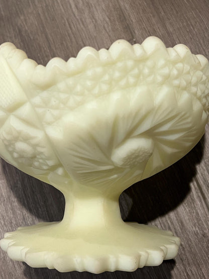 Fenton Custard Glass Compotes - Bowls - Unique- GLOW