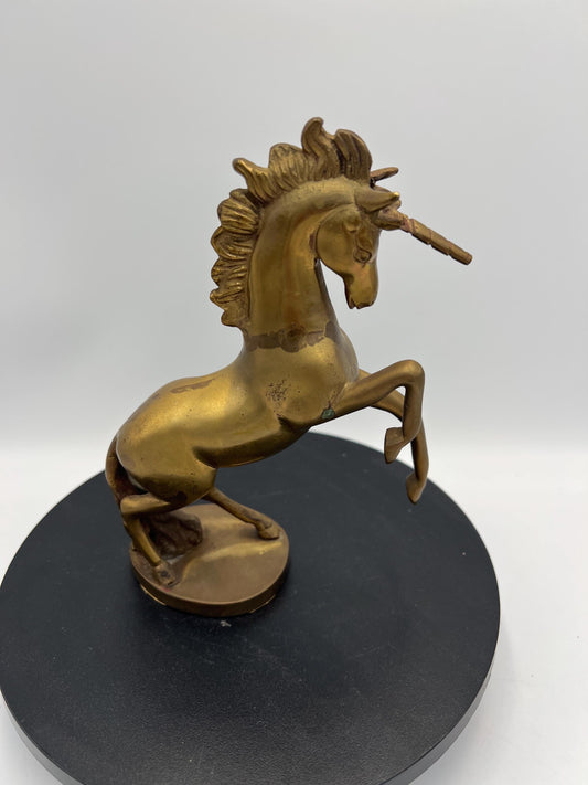 Vintage Brass Unicorn Figure Mid Century Modern