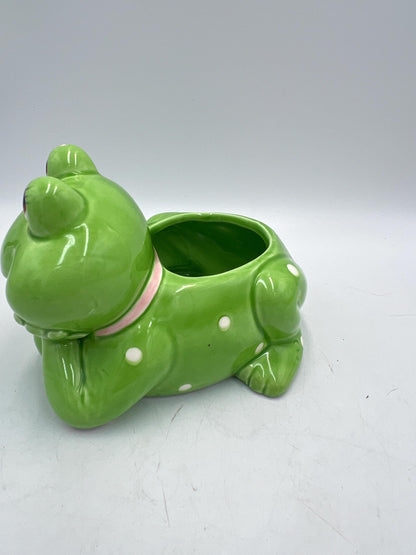Ceramic Frog Signed Geo Z Lefton 1985