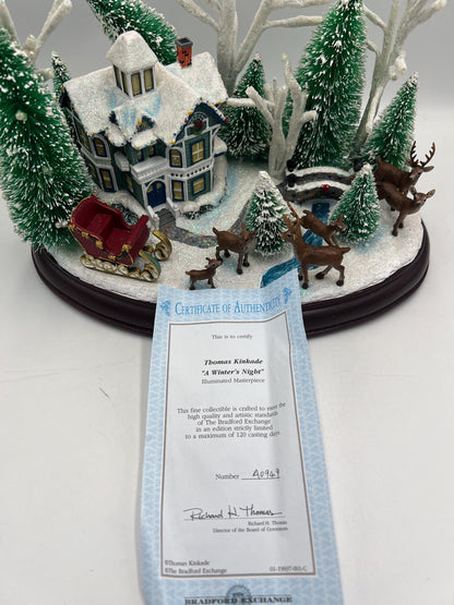 Thomas Kinkade Illuminated Musical Table Topper A Winter